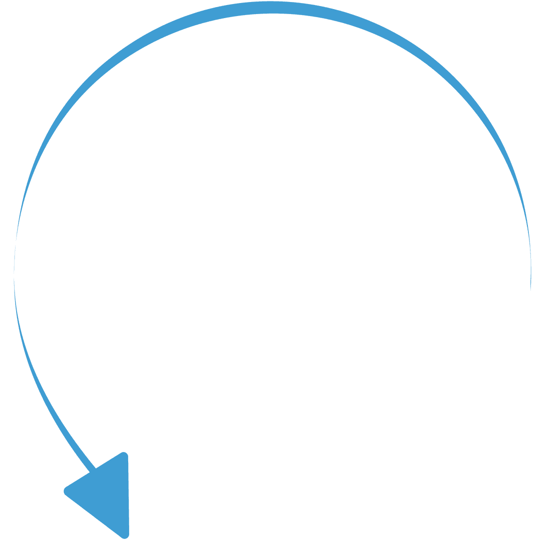Blue Arrow Circular Path on Transparent Background