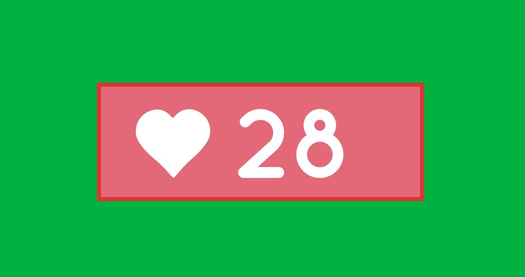 Dynamic Heart Icon Over Green Background Displaying Number