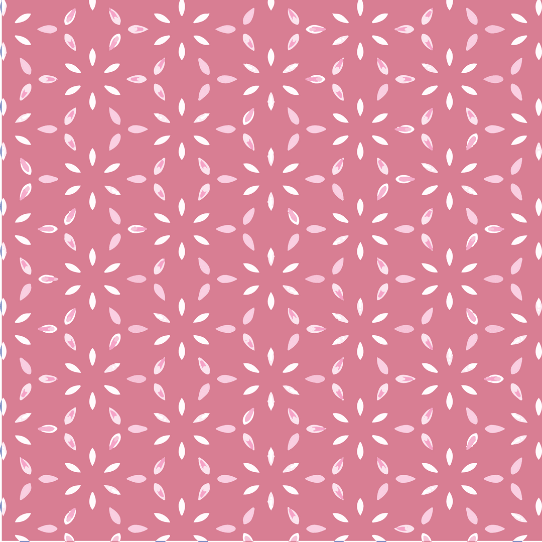 Pink Ornamental Pattern on Transparent Background with Symmetric Shapes