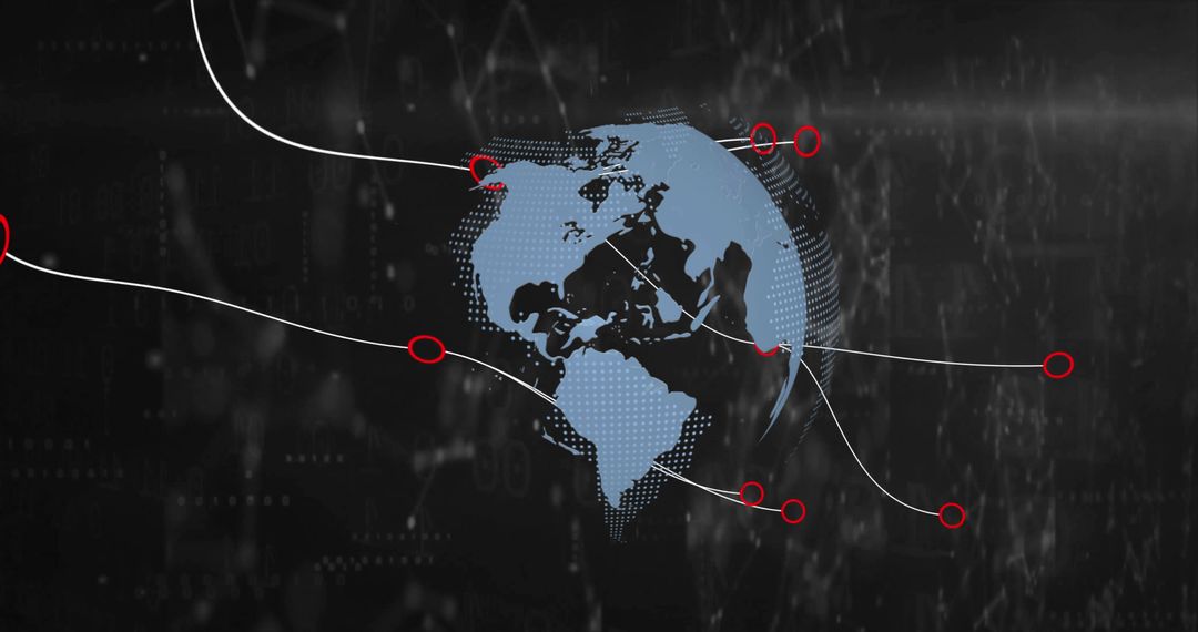 Abstract Dotted Globe with Digital Network Lines
