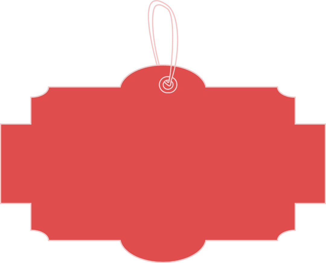 Elegant Red Badge with Copy Space on Transparent Background