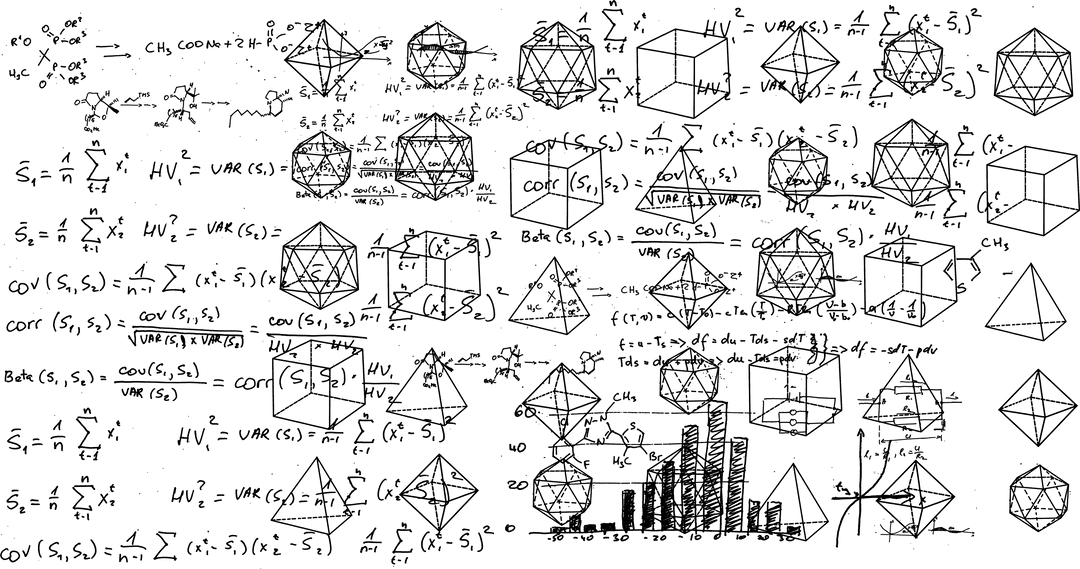 Simplified Mathematical Equations on Transparent Background