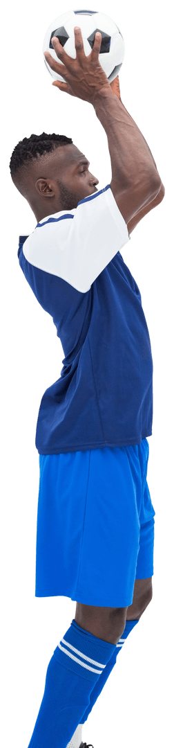 Soccer Player Preparing Throw-In Isolated on Transparent Background