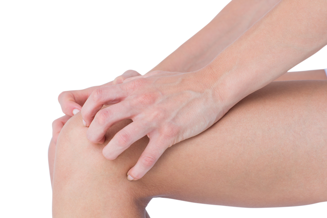 Transparent Image of Female Hands Holding Knee in Pain - Download Free Stock Images Pikwizard.com