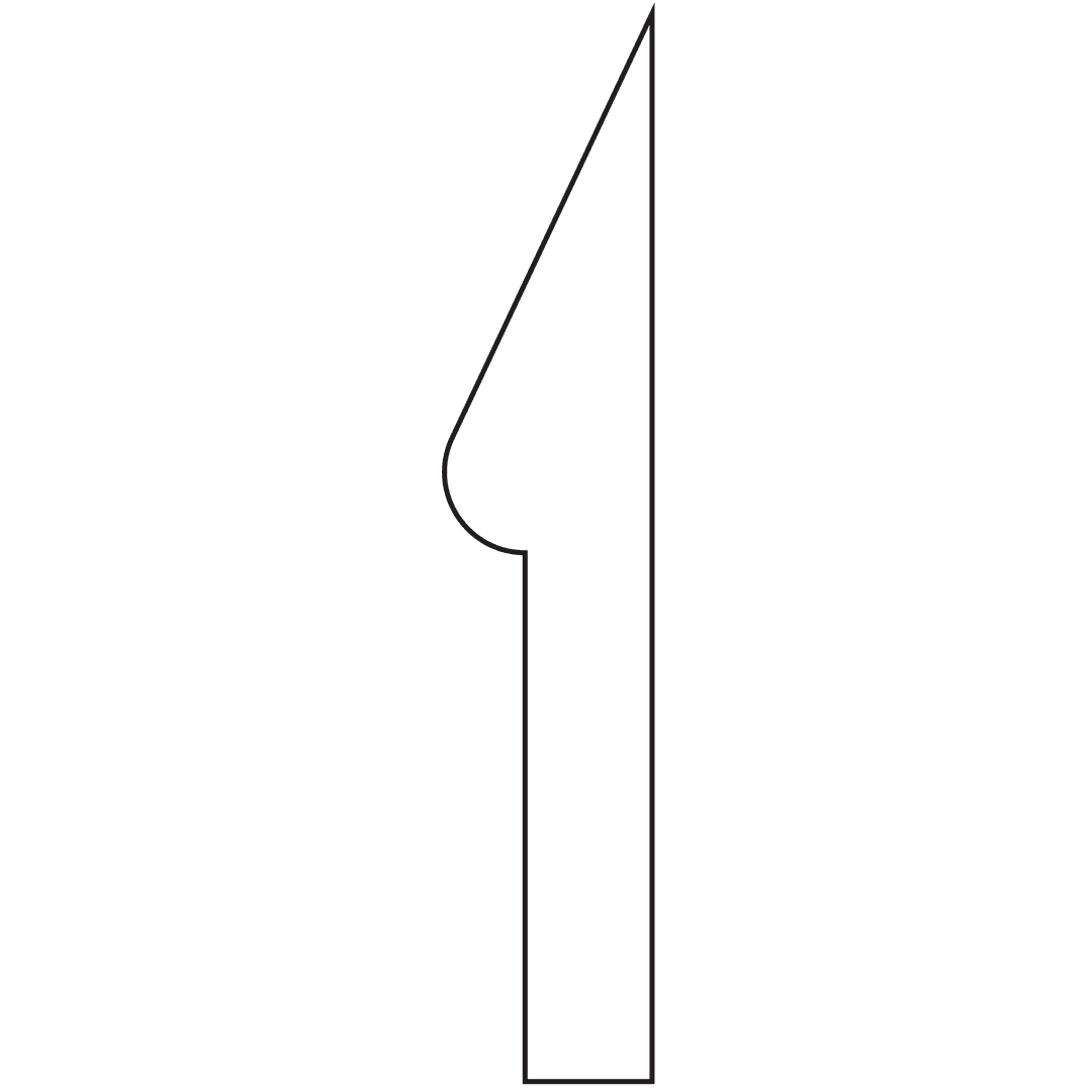 Abstract Black Outline Shape on Transparent Background