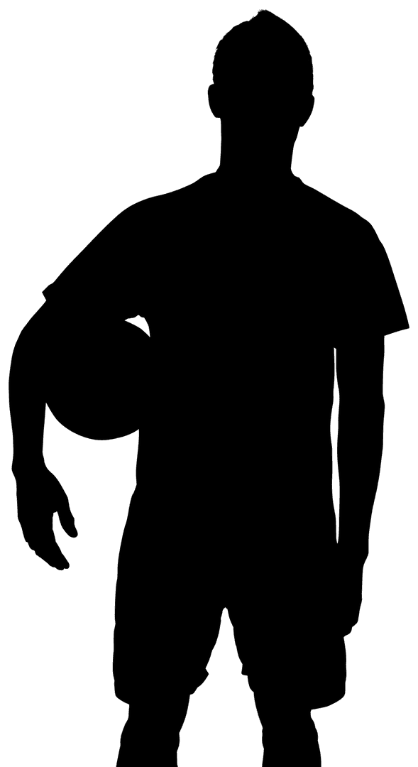 Silhouette of Male Football Player on Transparent Background in Action Pose