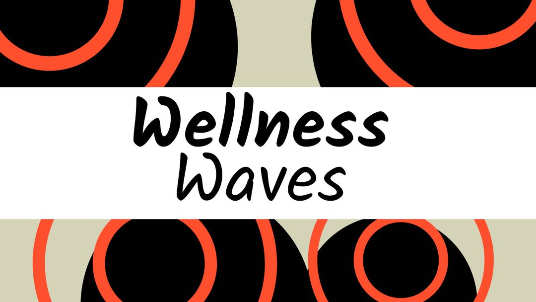 Modern Abstract Wellness Waves Illustration with Red Rings on Black and Beige Background - Download Free Stock Templates Pikwizard.com