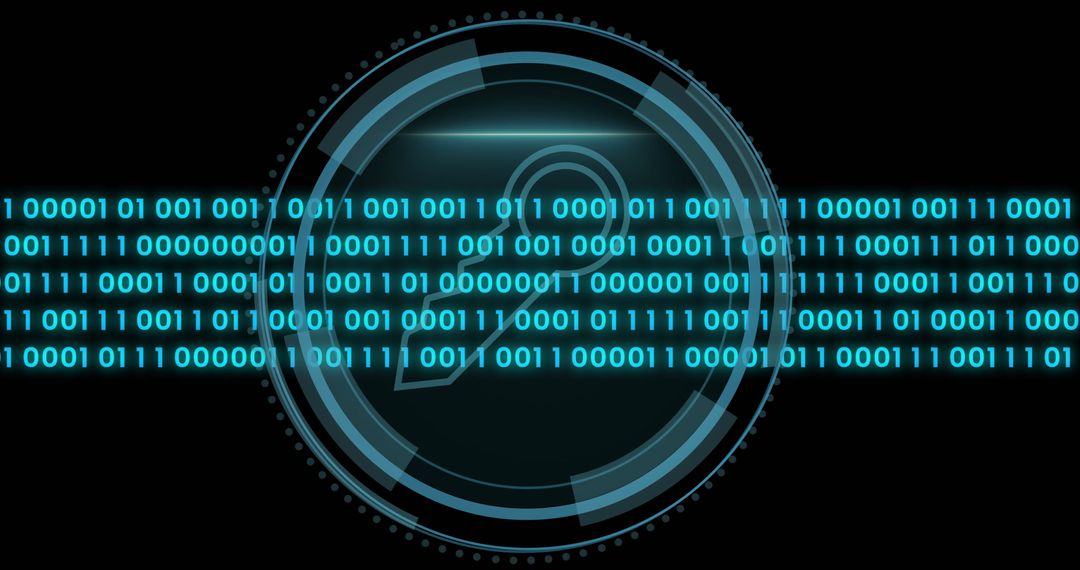 Cybersecurity Concept with Binary Code Key and Digital Interface - Free Images, Stock Photos and Pictures on Pikwizard.com