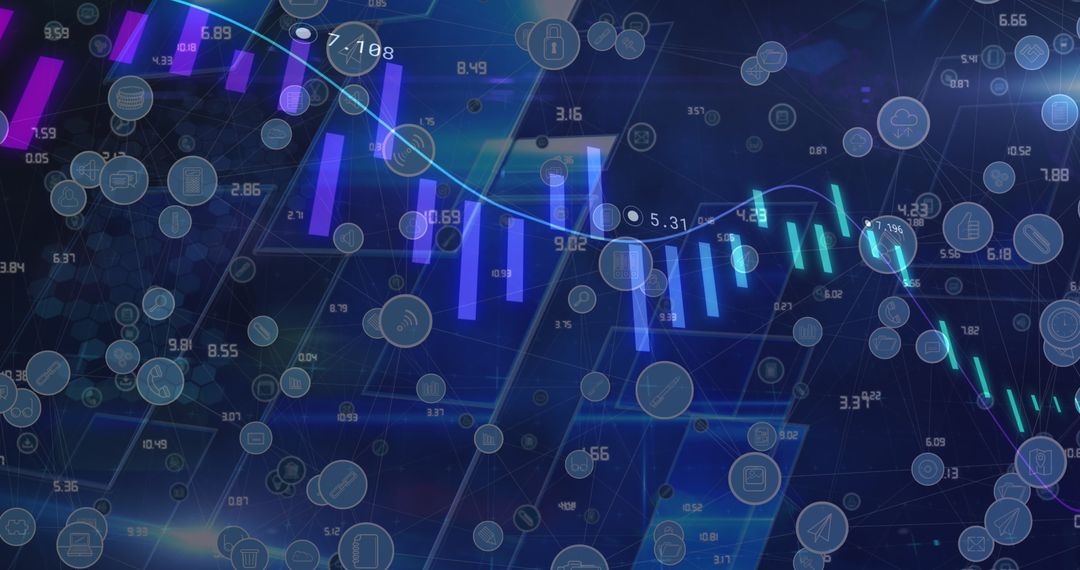 Digital Data Analysis with Futuristic Global Business Interface