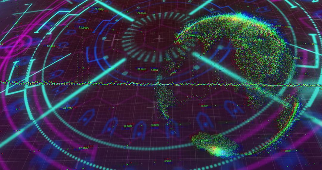 Futuristic Data Visualization with 3D Rotating Globe