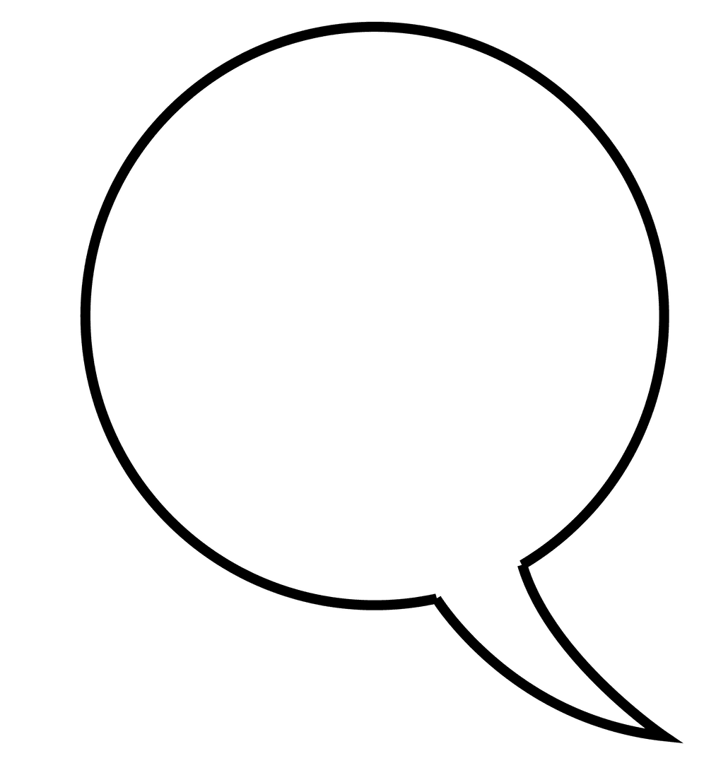 White Speech Bubble on Transparent Background Graphic