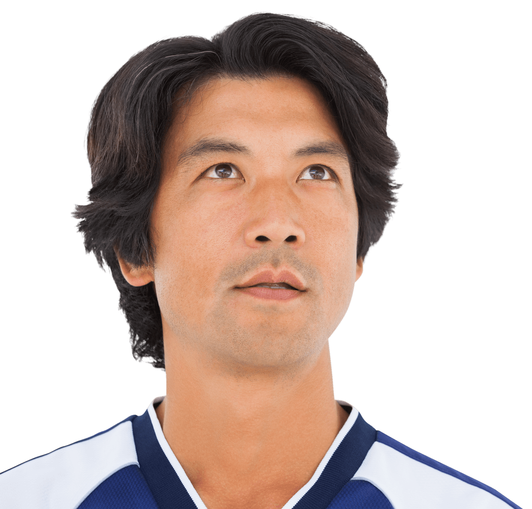 Transparent Man Playing Football Jersey Looking Up