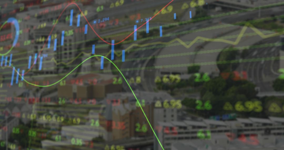 Financial Data and Urban Growth Concept in Cityscape