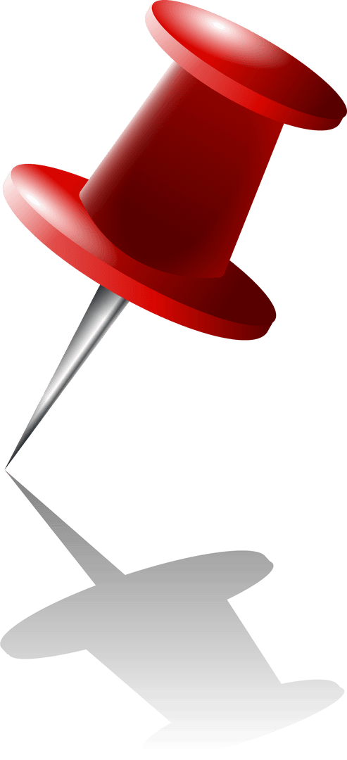 Vector Red Pushpin Icon on Transparent Background