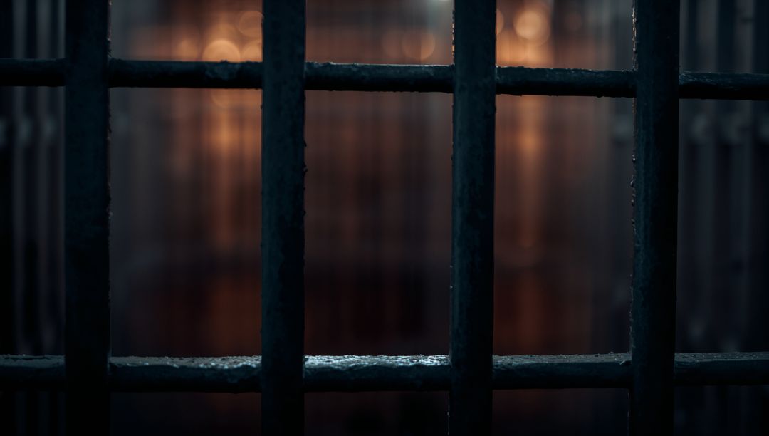 Dark Rusted Metal Bars in Moody Ambient Glow