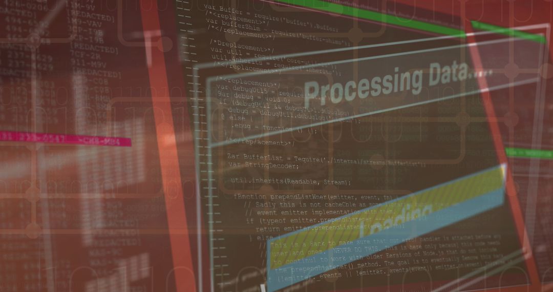 Data Processing Concept with Digital Interface and Code Overlay