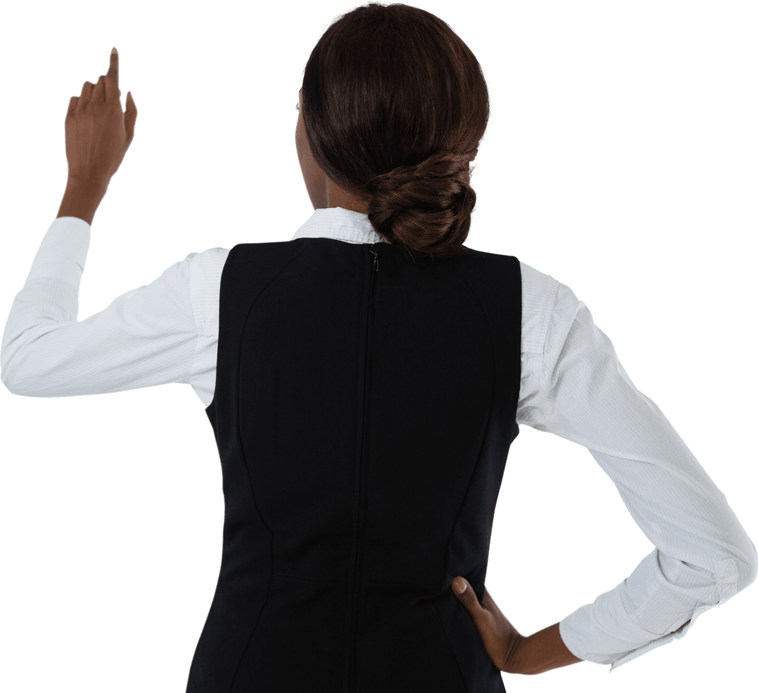 Businesswoman Using Virtual Interface, Transparent Background