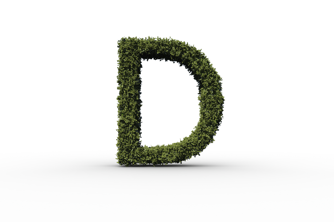 Transparent Green D Letter Made of Leaves Isolated on Clear Background - Download Free Stock Images Pikwizard.com