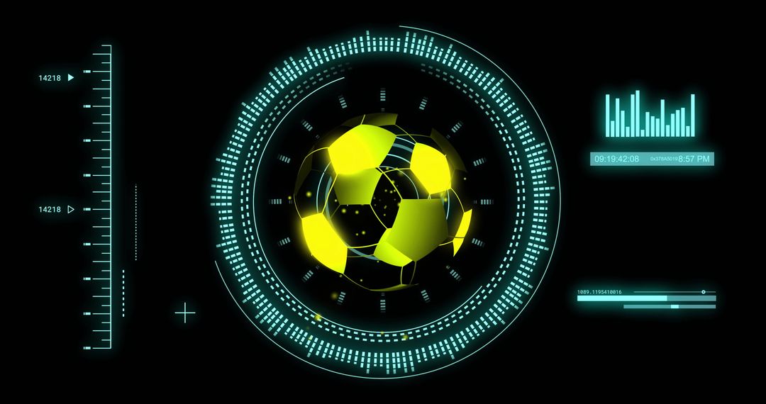 Futuristic Digital Soccer and Data Interface Concept