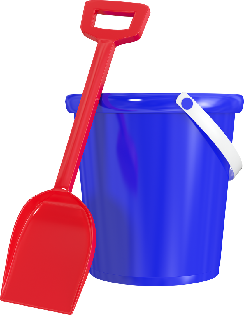 Transparent Blue Plastic Bucket with Red Shovel for Kids Sand Play - Download Free Stock Images Pikwizard.com