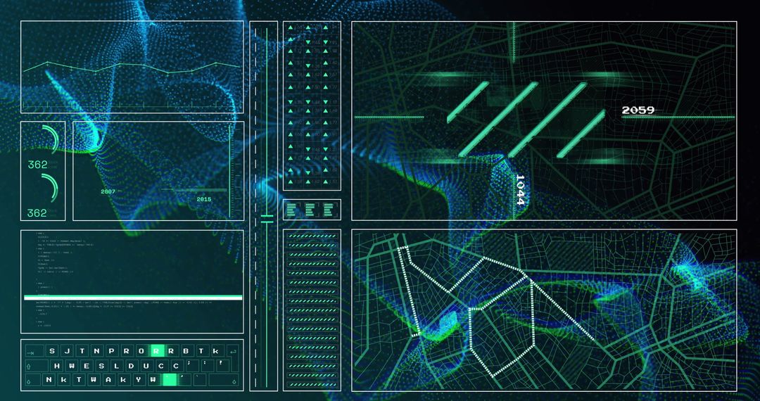 futuristic dashboard interface with digital hologram and coding elements - Free Images, Stock Photos and Pictures on Pikwizard.com
