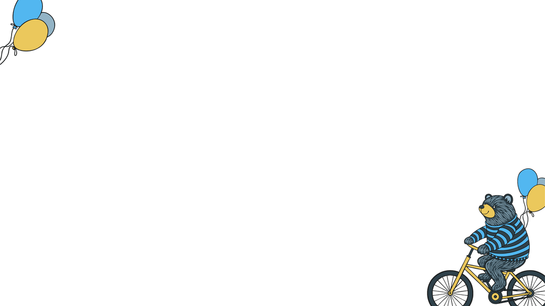 Whimsical Bear Riding Bicycle with Balloons on Transparent Background