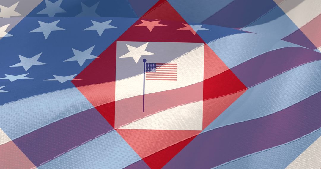 Abstract American Flag Collage with Patriotic Colors