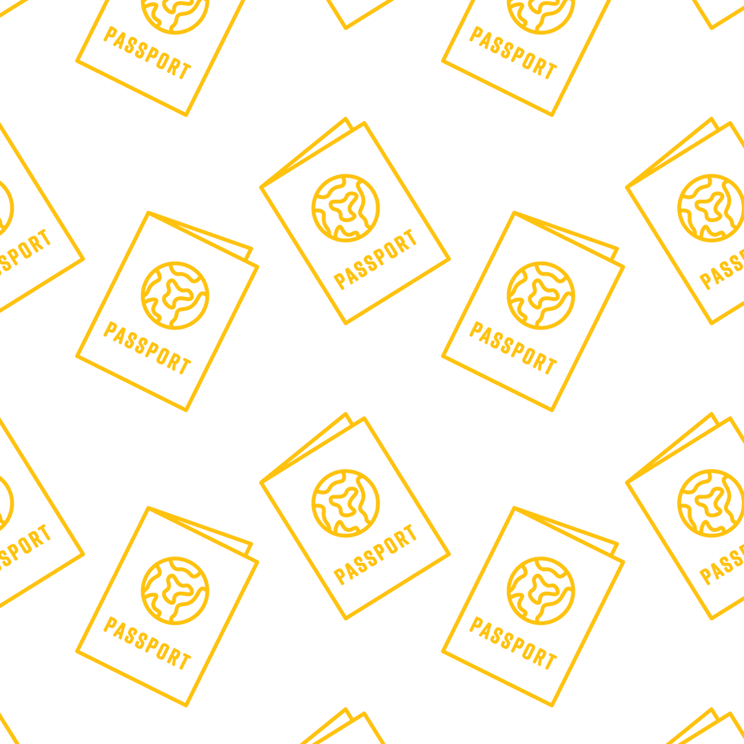 Yellow Passport Pattern on Transparent Background
