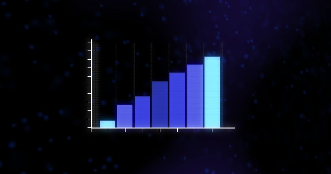 Digital Financial Bar Graph on Black Background