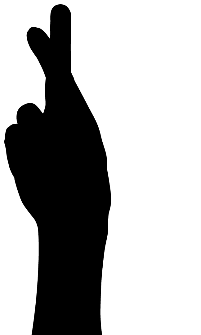 Person Holding Fingers Crossed on Transparent Background