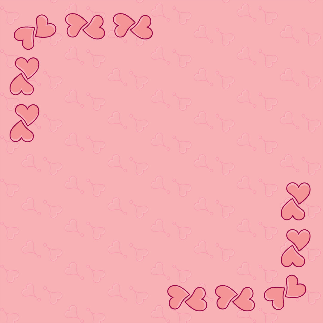 Valentine's Day Pink Heart Card with Transparent Background Design