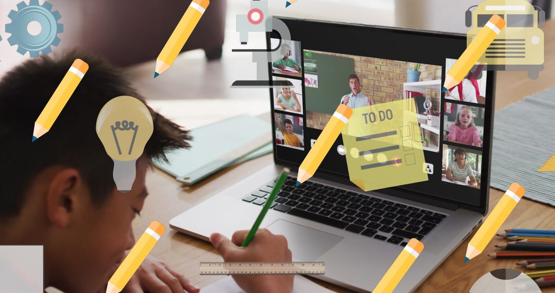 Online Learning Environment with Schoolboy Taking Notes