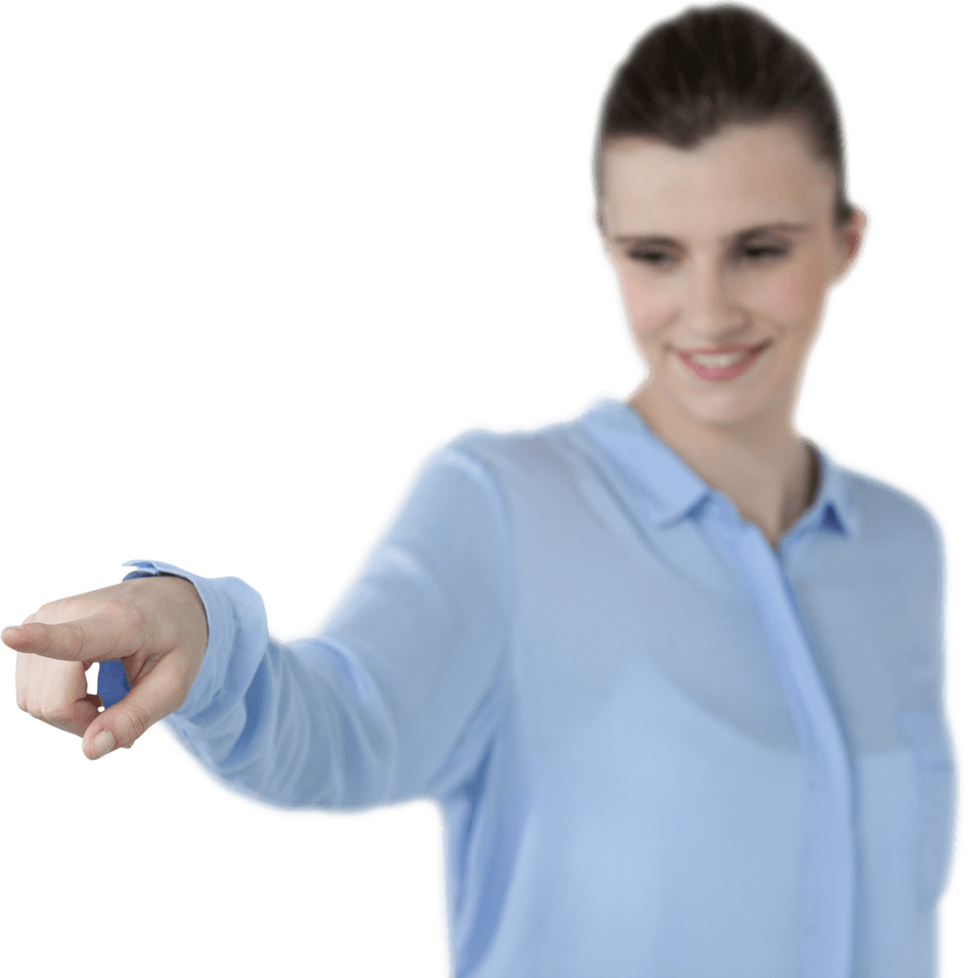 Transparent Touchscreen Technology Female Professional Interface Interaction