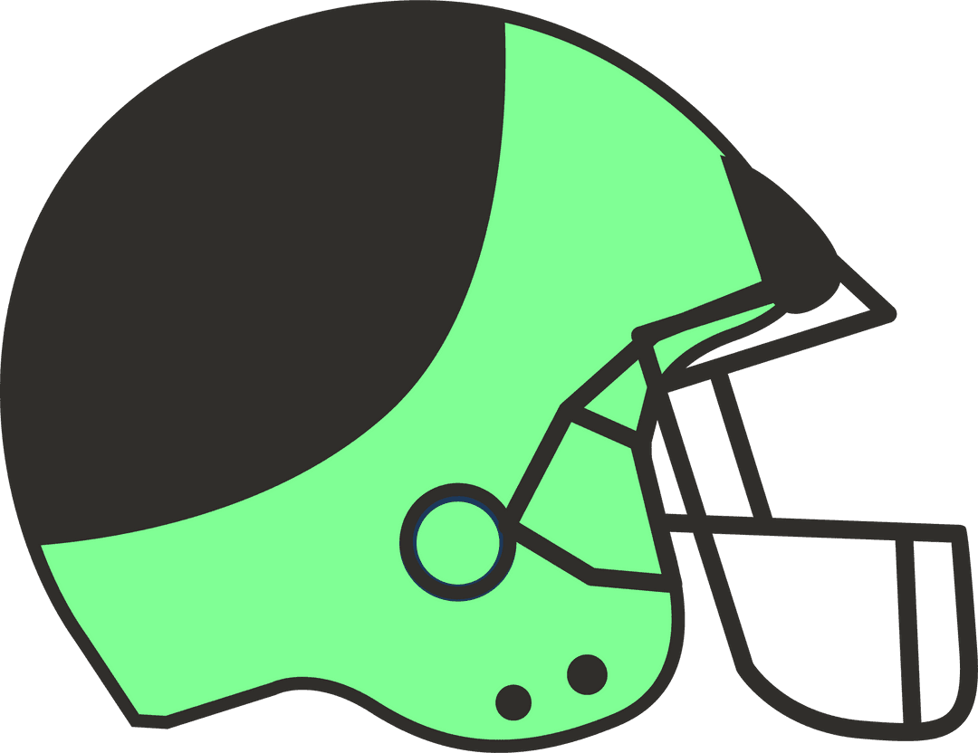 Green Football Helmet On Transparent Background Vector Illustration