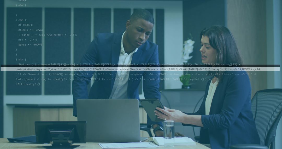 Corporate Professionals Analyzing Financial Graphics