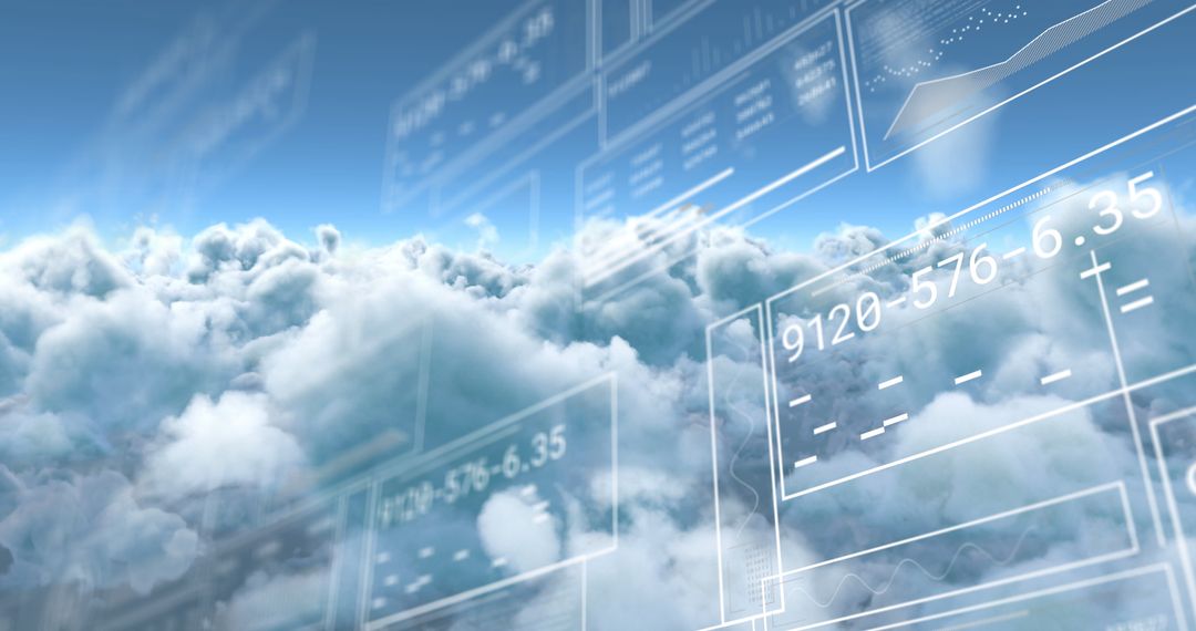 Abstract Digital Data Processing in Clouds - Free Images, Stock Photos and Pictures on Pikwizard.com