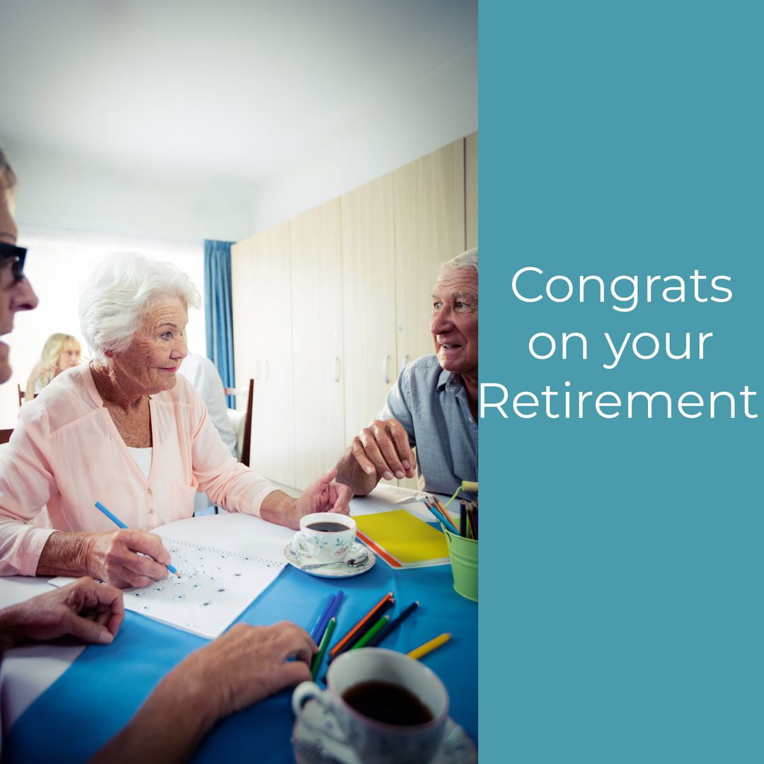 Senior Caucasian Friends Congratulating Each Other on Retirement - Download Free Stock Templates Pikwizard.com