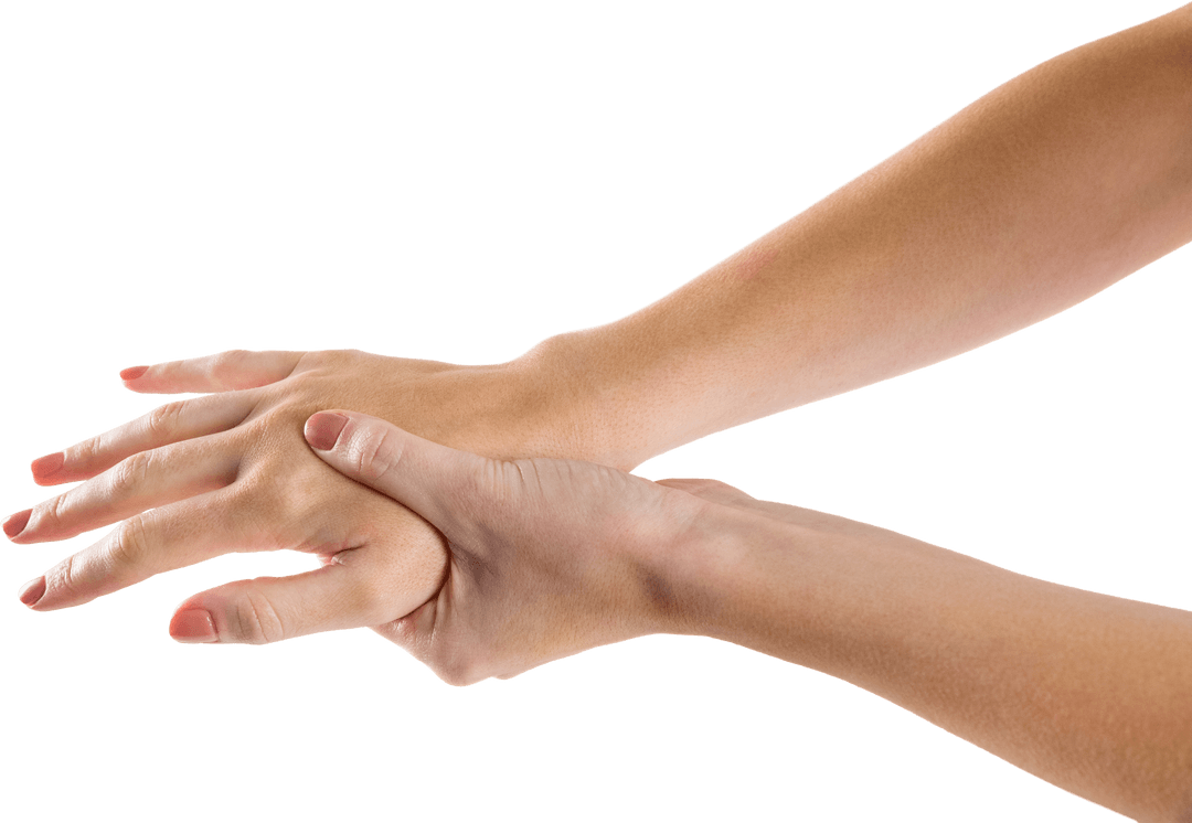 Transparent View of Applying Pressure to Injured Hand