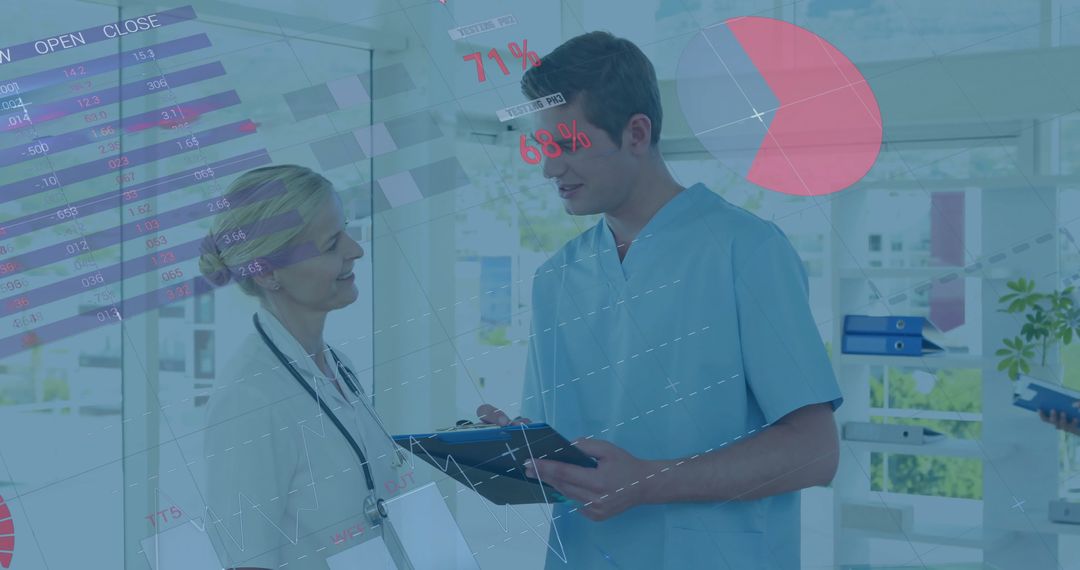 Medical Professionals Analyzing Data in Modern Healthcare Setting