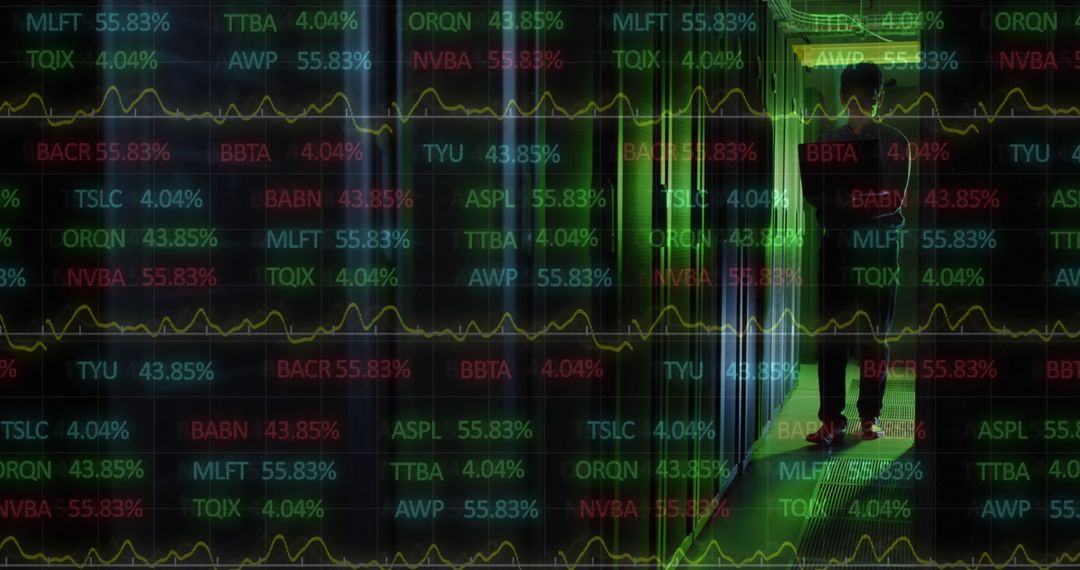 IT Engineer Analyzing Servers with Data Projections