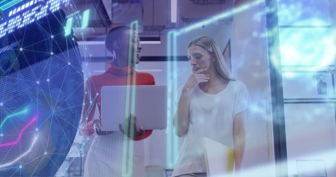 Collaborative Business Discussion with Digital Sphere Overlay