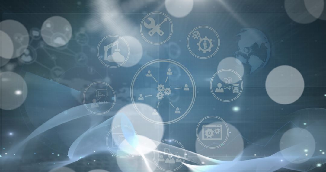 Digital Network and Technology Interface with Abstract Light