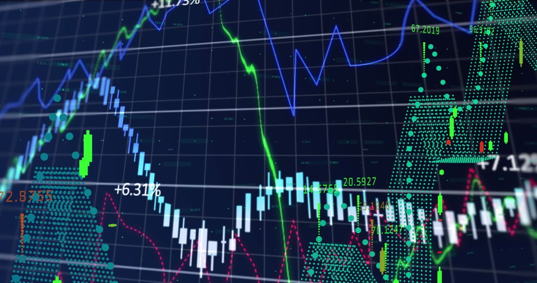 Dynamic Financial Graphs Illustrating Market Trends and Data