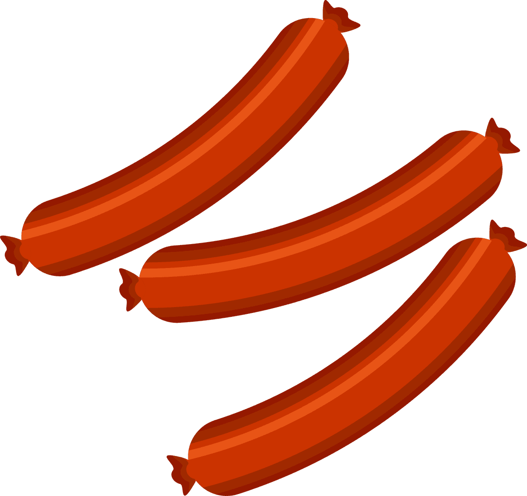 Stylized Transparent Sausages in Flat Design Minimalist Style