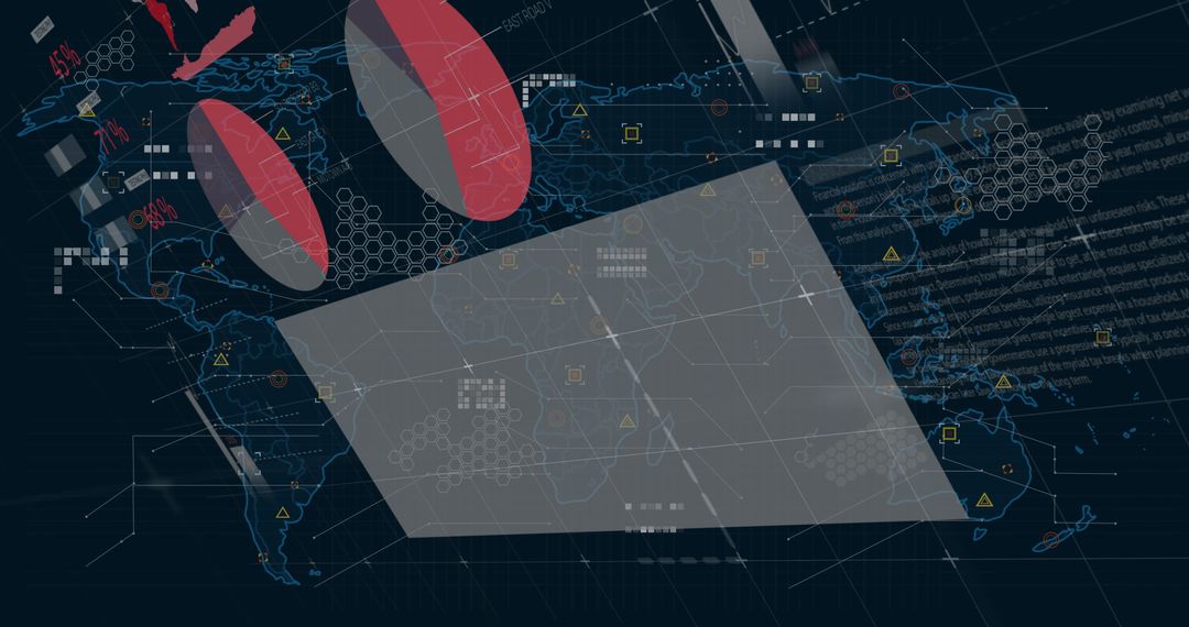 Innovative Tech Interface Featuring World Map and Data Visualization