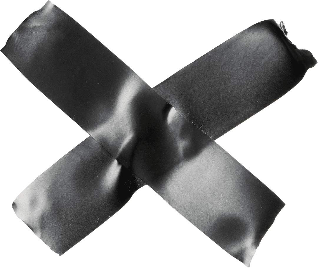 Transparent Black Duct Tape Cross Icon Concept Art