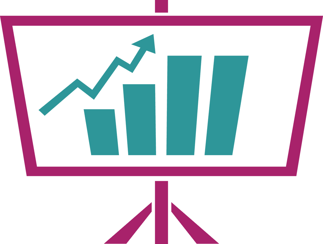 Data Chart Illustration on Transparent Purple Board