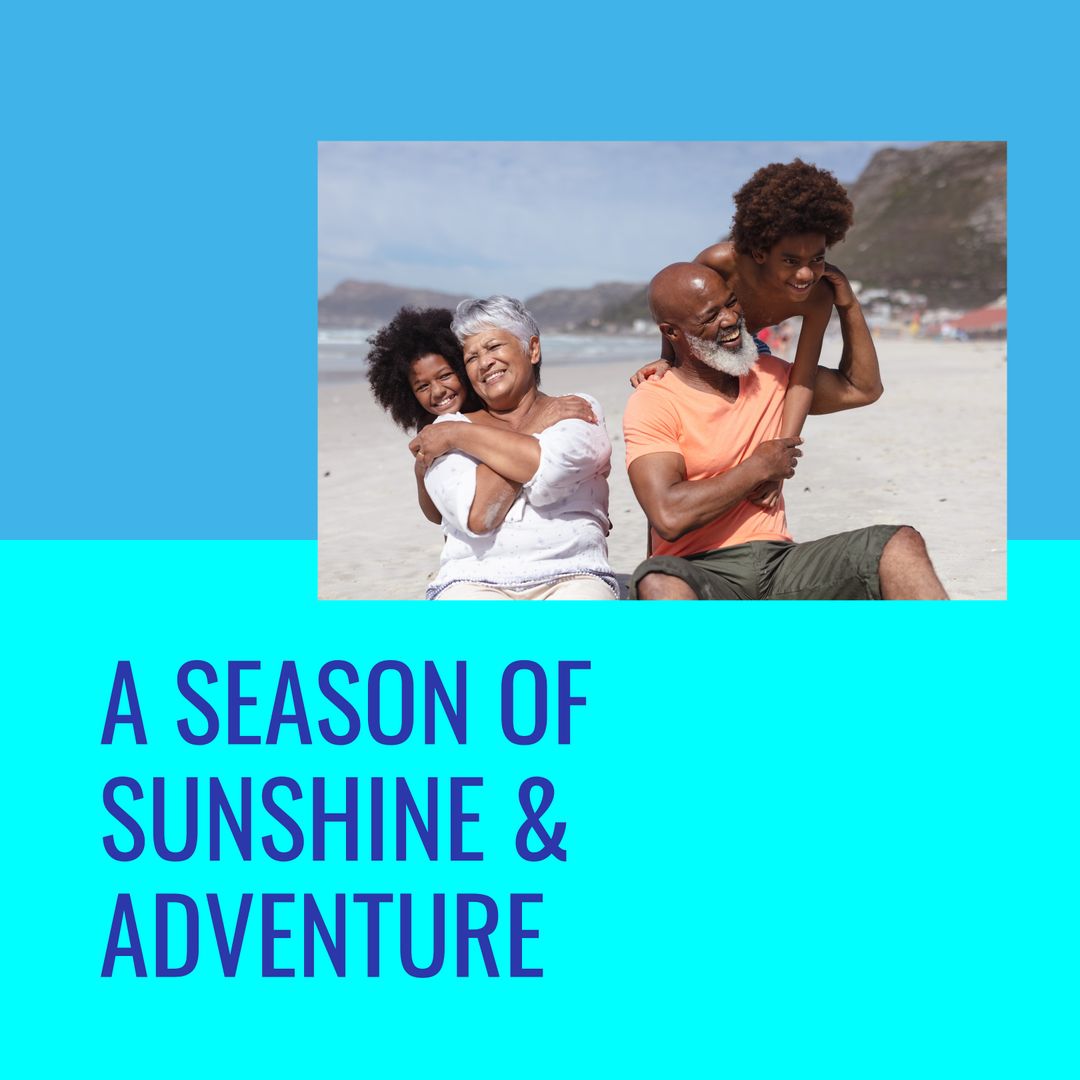 Senior Couple Enjoying Family Time at Sunny Beach