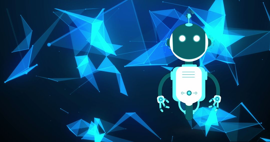 AI Chatbot with Digital Networks on Black Background