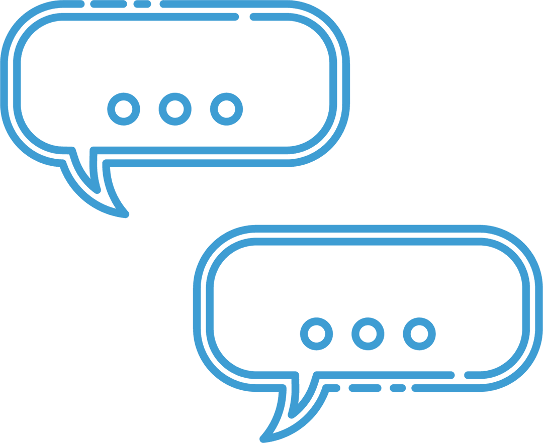 Blue Transparent Speech Bubbles for Communication Design